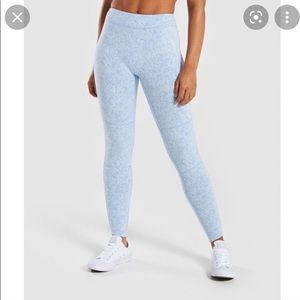 Gymshark Fleur Texture Leggings in Light Blue Size Small